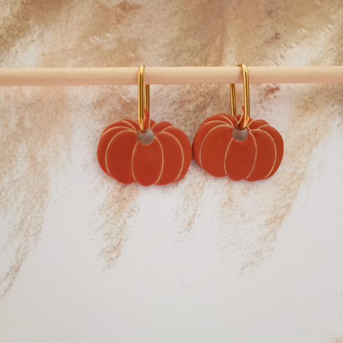 sister box boucles d'oreilles pampilles charm interchangeable fleur coeur citrouille automne resine fimo argile polymère noir orange bordeaux or vert d'eau leopard bleu sable beige etoile creoles bijoux blossom