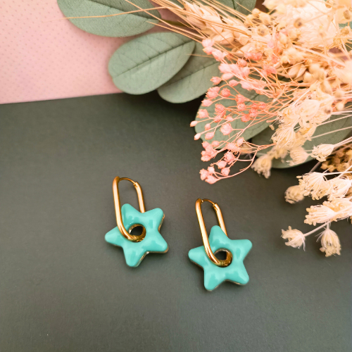 sister box boucles d'oreilles pampilles charm interchangeable fleur coeur citrouille automne resine fimo argile polymère noir orange bordeaux or vert d'eau leopard bleu sable beige etoile creoles bijoux blossom