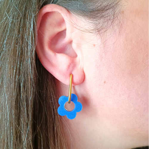 sister box boucles d'oreilles pampilles charm interchangeable fleur coeur citrouille automne resine fimo argile polymère noir orange bordeaux or vert d'eau leopard bleu sable beige etoile creoles bijoux blossom