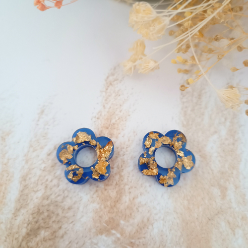 sister box boucles d'oreilles pampilles charm interchangeable fleur coeur citrouille automne resine fimo argile polymère noir orange bordeaux or vert d'eau leopard bleu sable beige etoile creoles bijoux blossom