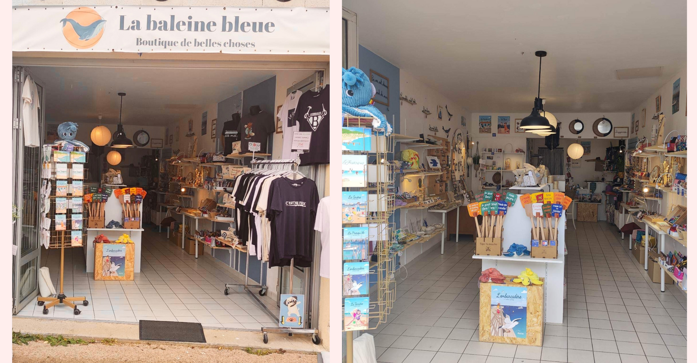Boutique La baleine bleue Aiguillon Exposition créatrice bijoux en résine et fleurs