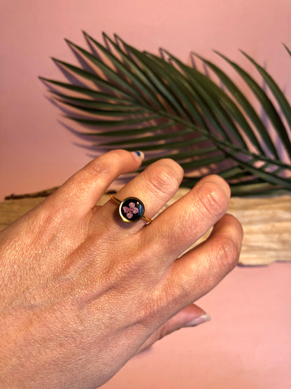 Bague aly rose fond noir