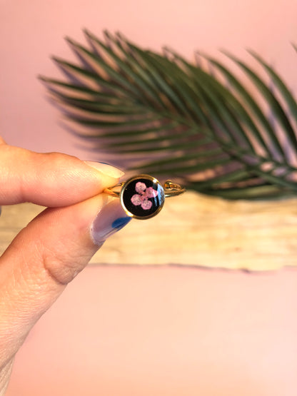 Bague aly rose fond noir