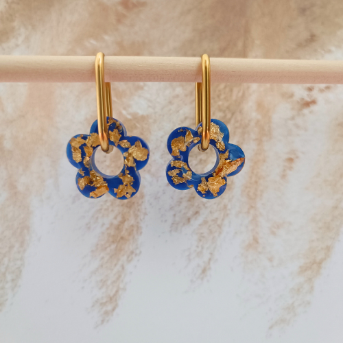 sister box boucles d'oreilles pampilles charm interchangeable fleur coeur citrouille automne resine fimo argile polymère noir orange bordeaux or vert d'eau leopard bleu sable beige etoile creoles bijoux blossom 