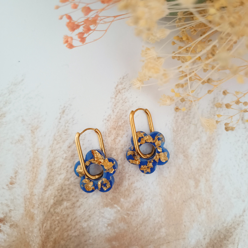 sister box boucles d'oreilles pampilles charm interchangeable fleur coeur citrouille automne resine fimo argile polymère noir orange bordeaux or vert d'eau leopard bleu sable beige etoile creoles bijoux blossom 