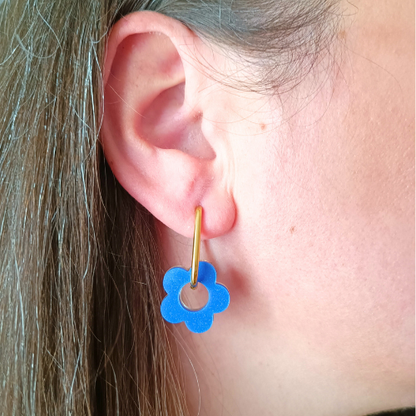 sister box boucles d'oreilles pampilles charm interchangeable fleur coeur citrouille automne resine fimo argile polymère noir orange bordeaux or vert d'eau leopard bleu sable beige etoile creoles bijoux blossom 