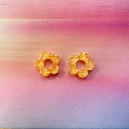 bijoux boucles d'oreilles créoles doré argenté or argent fleur résine paillettes tendance interchangeable bleu rose multicolore vert jaune noir blanc turquoise fuchsia pastel orange rouge 