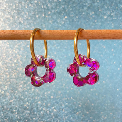 CREOLES + CHARM FLEUR VIOLET
