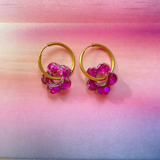 bijoux boucles d'oreilles créoles acier inoxydable ronde ovales rectangle doré argenté charm pampille fleur resine paillettes bleu brillant violet multicolore pastel vert jaune noir blanc nacré rose turquoise fuchsia orange sirène rouge néon 