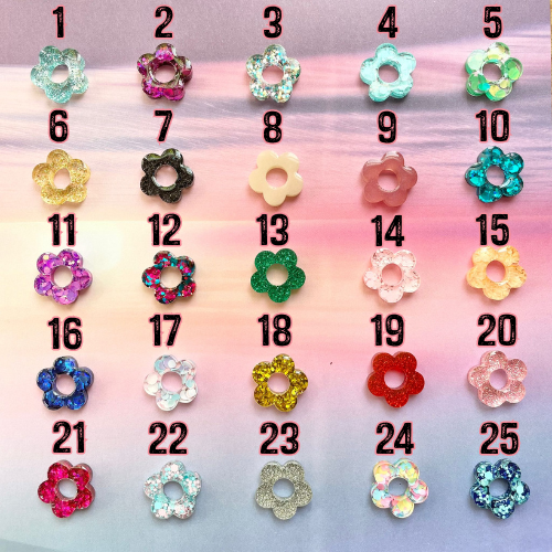 bijoux boucles d'oreilles créoles doré argenté or argent fleur résine paillettes tendance interchangeable bleu rose multicolore vert jaune noir blanc turquoise fuchsia pastel orange rouge 