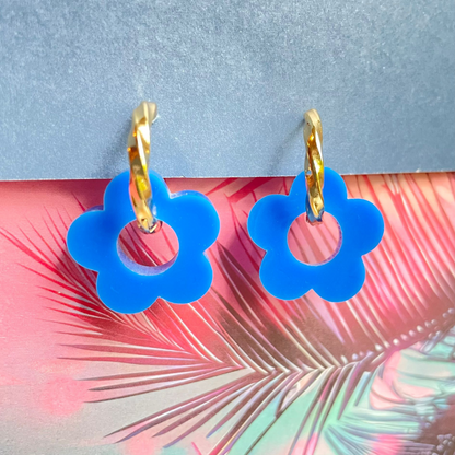 sister box pink lagoon créoles pampilles interchangeables ronde texturée acier inoxydable rond ovale fleur argile polymère fimo résine epoxy paillettes uni bleu marine clair rose fuchsia