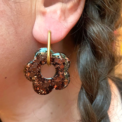 CHARM fleur marron glacé 3 cm