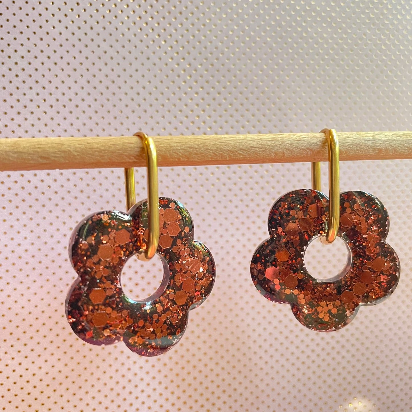 CHARM fleur marron glacé 3 cm